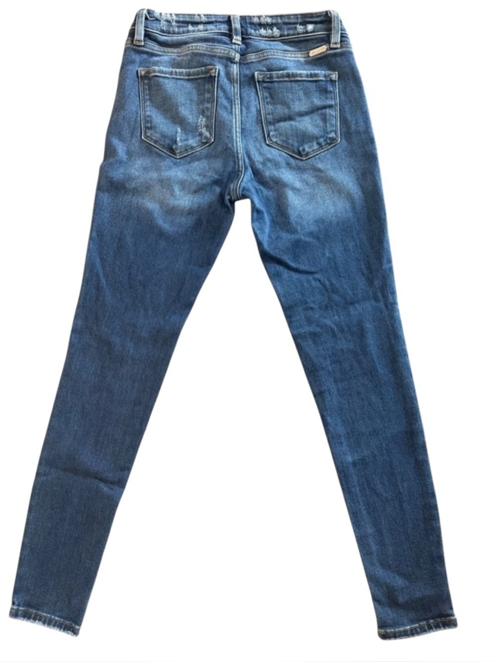 KanCan High Rise Skinny Jeans Distressed Raw Hem Stretch Medium Wash 25 - Picture 4 of 9